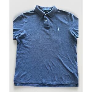 Polo Ralph Lauren Polo Shirt L Custom Slim Fit Blue Cotton Classic
